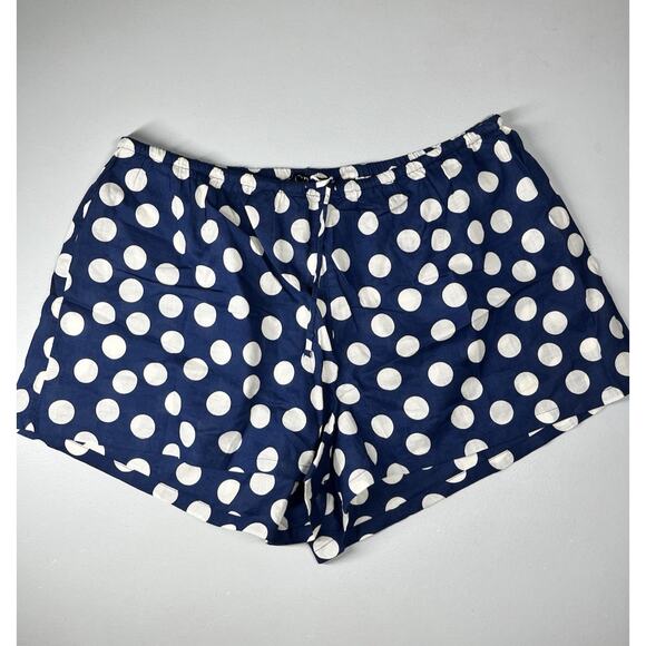 J Crew Cotton Voile Beach Short Polka Dot Womens Medium Navy Cover Up Shorts - Picture 1 of 6